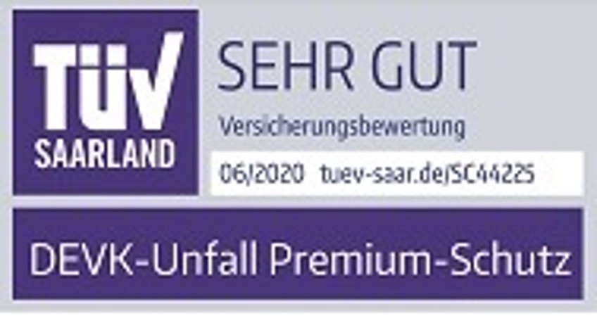 Schlagzeile Unfallversicherung - TÜV_Siegel für die DEVK Unfall Premium Versicherung