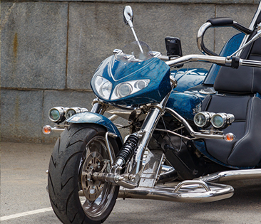 Trike-Versicherung: blaues Trike