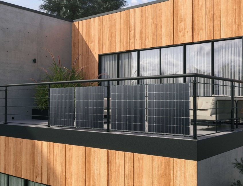Pressemitteilung Kraftwerke auf dem Balkon: Solarmodule an Balkongeländer